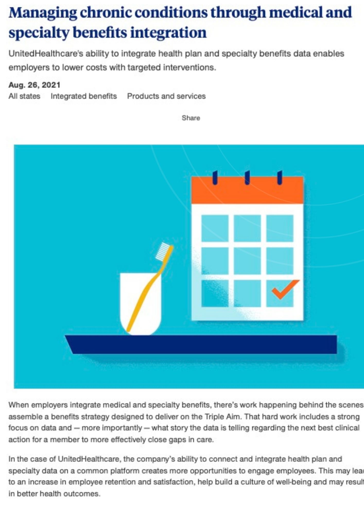 UnitedHealthcare clip freelance healthcare writer specializing in B2B